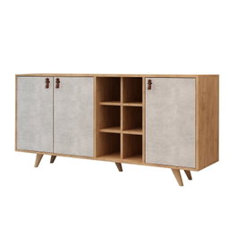 Hanah Home Prilika Consola Roble y Blanco